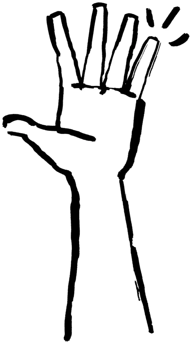 Een illustratie van een hand